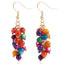 Bohemian Geometric Beaded Shell Drop Earrings