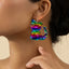 1 Pair Gradient Mermaid Tail Cat Drop Earrings - Reflective Resin Statement Jewelry