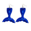 1 Pair Gradient Mermaid Tail Cat Drop Earrings - Reflective Resin Statement Jewelry