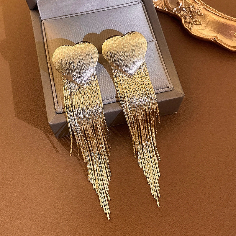 1 Pair Exaggerated Modern Style Tassel Inlay Metal Copper Rhinestones Drop Earrings