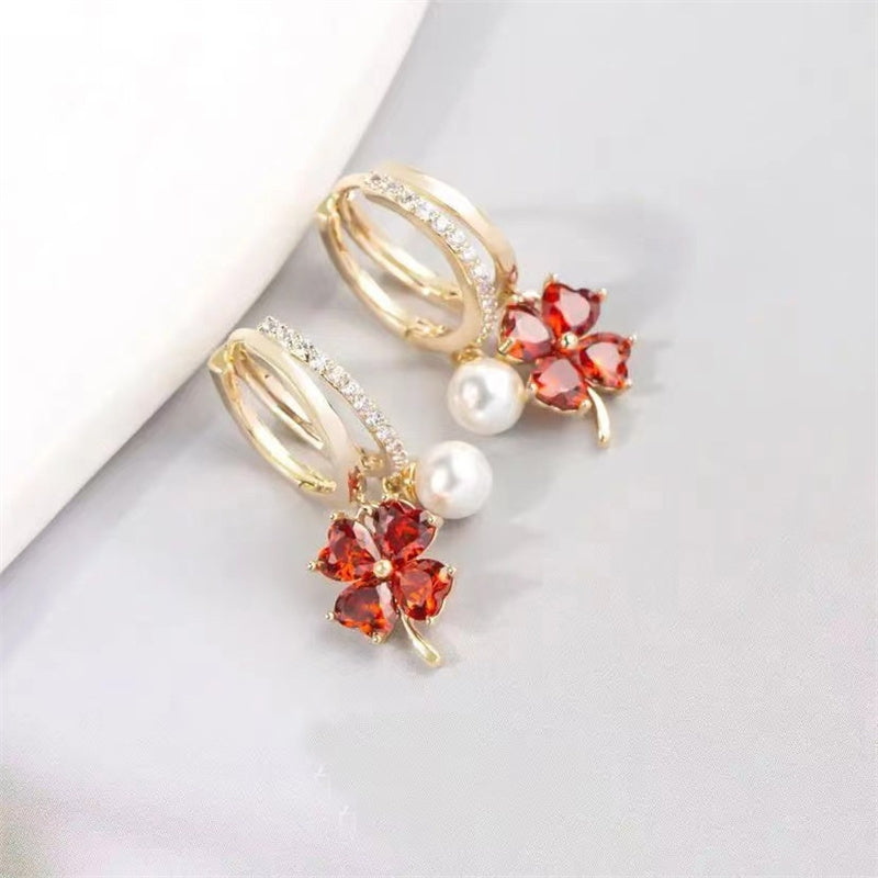 1 Pair Fairy Style French Style Sweet Flower Butterfly Asymmetrical Tassel Inlay Alloy Artificial Pearls Zircon Drop Earrings