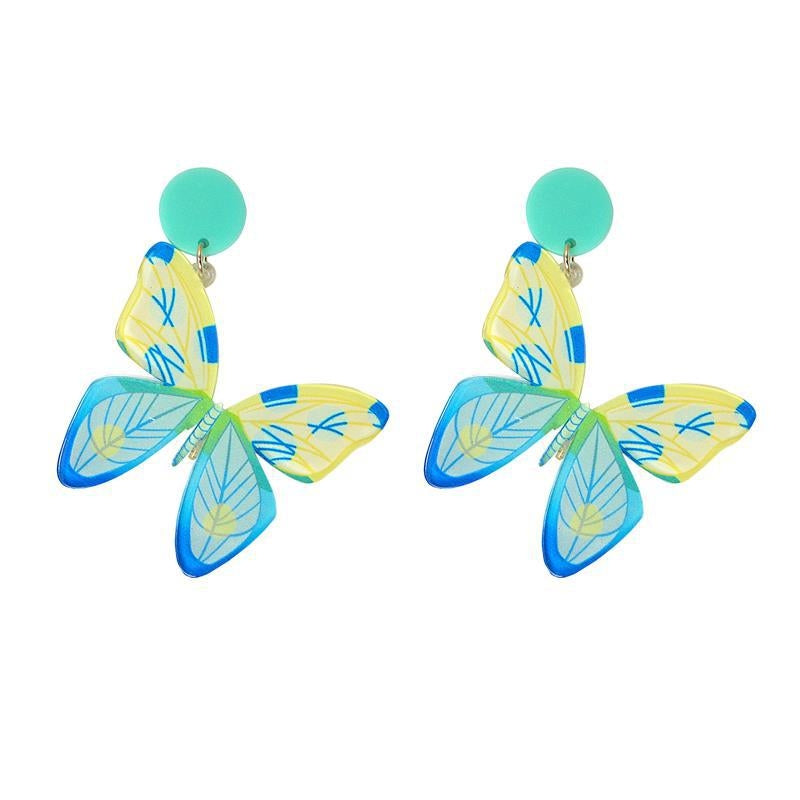 1 Pair Acrylic Butterfly Statement Women's Drop Earrings