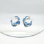 Klein Blue C Shape Alloy Stud Earrings - Niche Simple Design Korean Style for Women