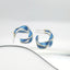 Klein Blue C Shape Alloy Stud Earrings - Niche Simple Design Korean Style for Women