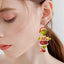 1 Pair Fashion Cartoon Character Carving Arylic Drop Earrings