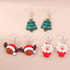 1 Pair Christmas Tree Santa Claus Resin Drop Earrings