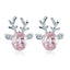 Fashion Reindeer Zircon Enamel Stud Earrings for Women