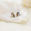 1 Pair Asymmetrical Daisy Enamel Flower Earrings with 925 Silver Pin