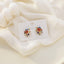 1 Pair Asymmetrical Daisy Enamel Flower Earrings with 925 Silver Pin