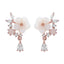 1 Pair Elegant Flower Inlay Copper Zircon Stud Earrings