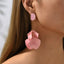 1 Pair Elegant Acrylic Flower Petal Tassel Drop Earrings for Weddings