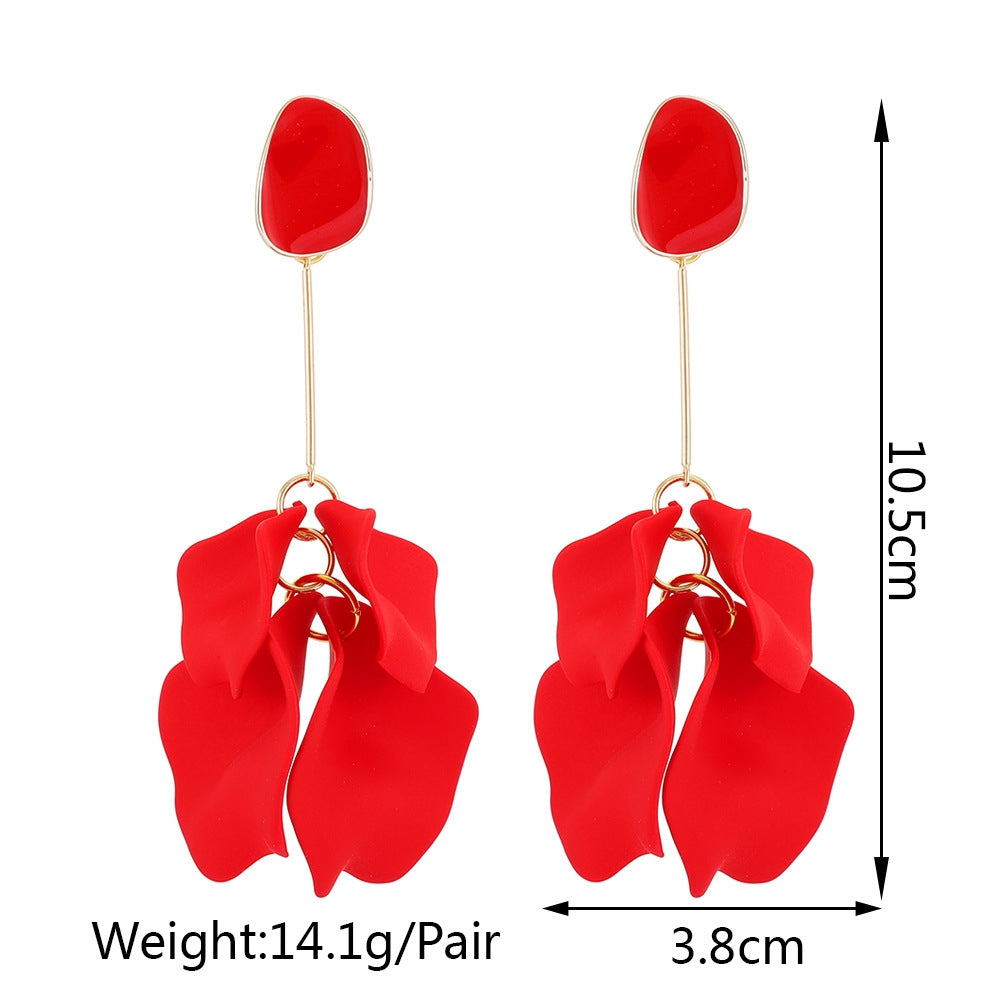 1 Pair Fashion Flower Plating Arylic Drop Earrings