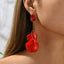 1 Pair Elegant Acrylic Flower Petal Tassel Drop Earrings for Weddings