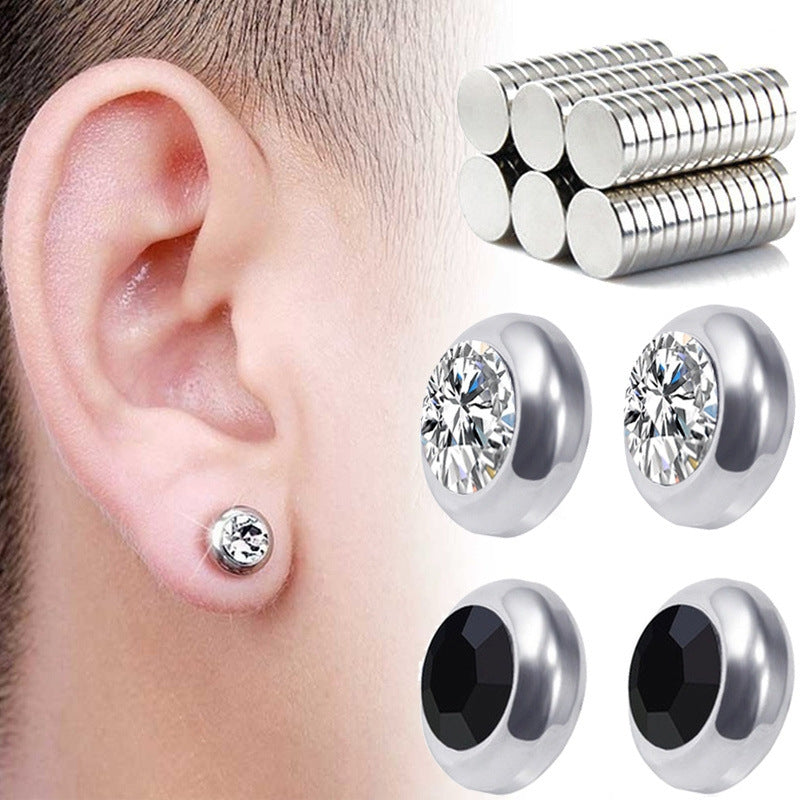 1 Pair Unisex Geometric Stainless Steel Gemstone Ear Studs