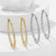 1 Pair 18k Gold Plated Zircon Inlay Hoop Earrings