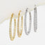 1 Pair 18k Gold Plated Zircon Inlay Hoop Earrings