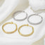 1 Pair 18k Gold Plated Zircon Inlay Hoop Earrings