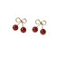 14k Gold Plated Cherry Zircon Stud Earrings with 925 Sterling Silver French Vintage Design