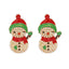 1 Pair Christmas Snowman Enamel Pearl Earrings