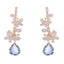 1 Pair Elegant Water Droplet Heart Flower Earrings with Artificial Pearls and Rhinestones