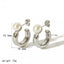 1 Pair French Style C Shape 18K Gold Plated Stainless Steel Pearl Ear Studs