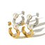 1 Pair French Style C Shape 18K Gold Plated Stainless Steel Pearl Ear Studs