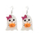 1 Pair Halloween Pumpkin Ghost Skull Acrylic Drop Earrings with Flower Bow Knot Design