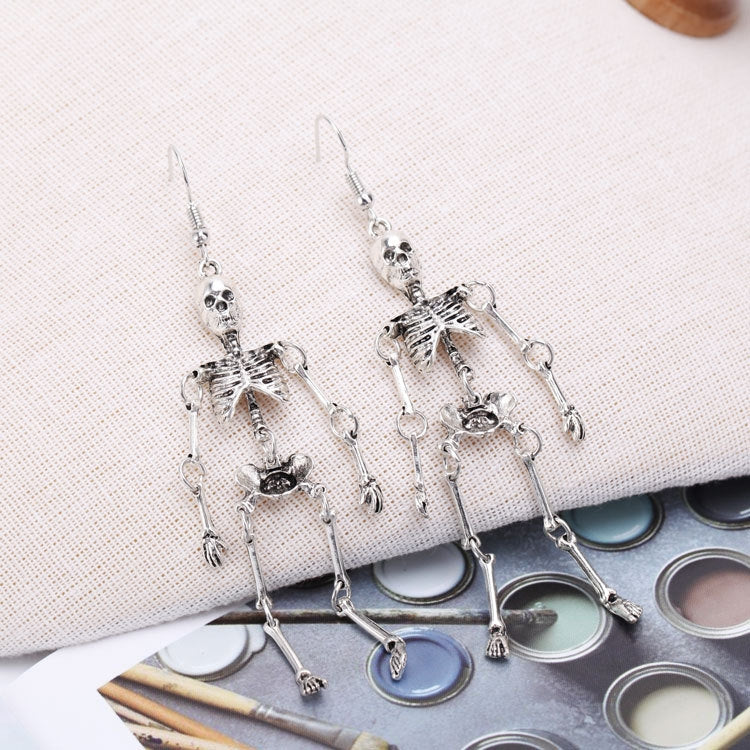 1 Pair Vintage Skull Geometric Alloy Earrings for Halloween