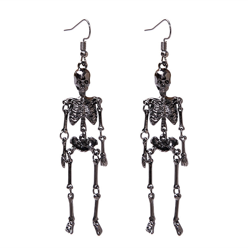 1 Pair Vintage Skull Geometric Alloy Earrings for Halloween