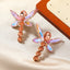 Glamorous Dragonfly Rhinestone Inlay Gold Plated Alloy Earrings