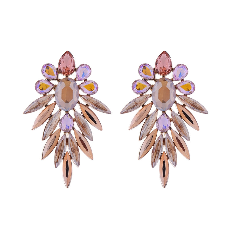 Glamorous Geometric Rhinestone Gold Plated Alloy Earrings