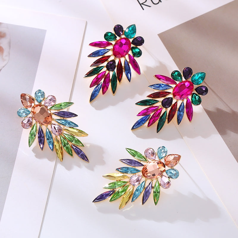 Glamorous Geometric Rhinestone Gold Plated Alloy Earrings