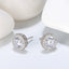 S925 Sterling Silver Zirconia Stud Earrings - White Gold Plated Minimalist Design