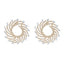 Glam Spiral Stripe Crystal Inlay Alloy Sunflower Earrings