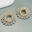 Glam Spiral Stripe Crystal Inlay Alloy Sunflower Earrings