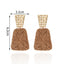 Hawaiian Tropical Geometric Raffia 14K Gold Plated Drop Earrings