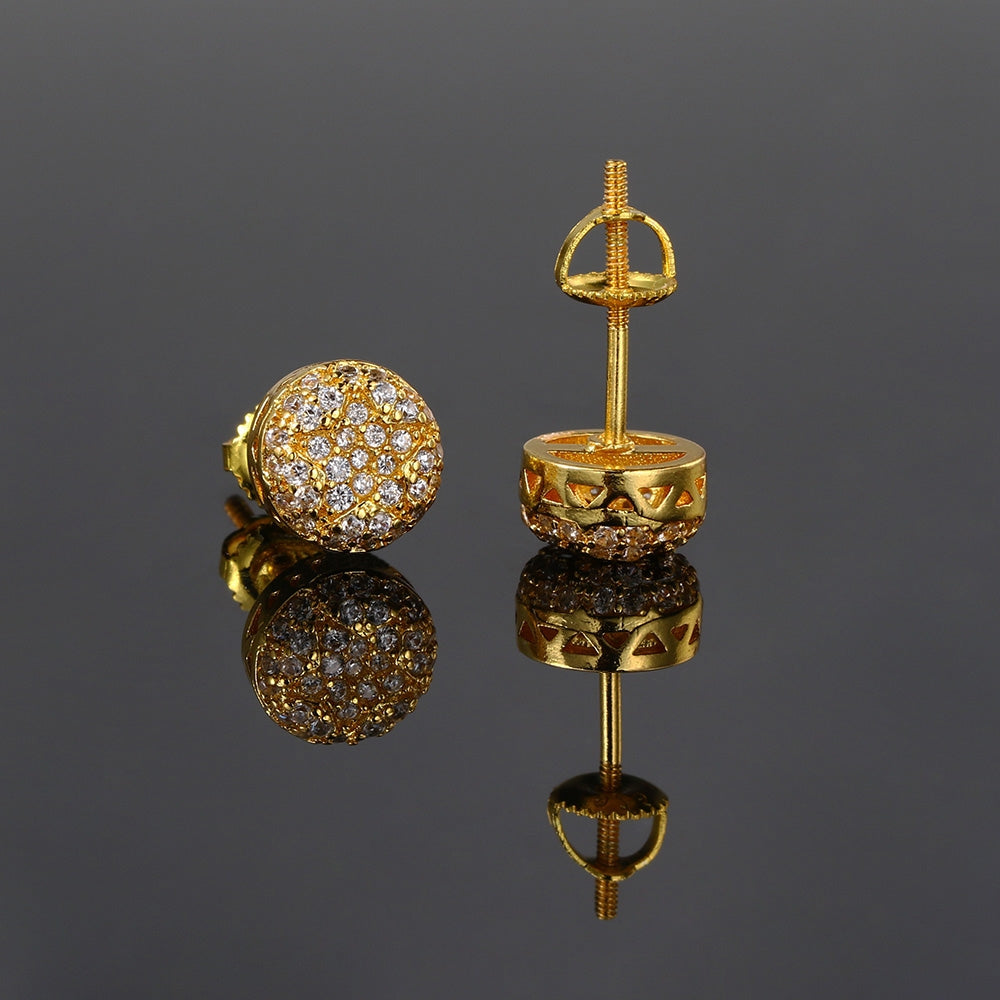 1 Pair Hip-Hop Pentagram Copper Zircon Stud Earrings
