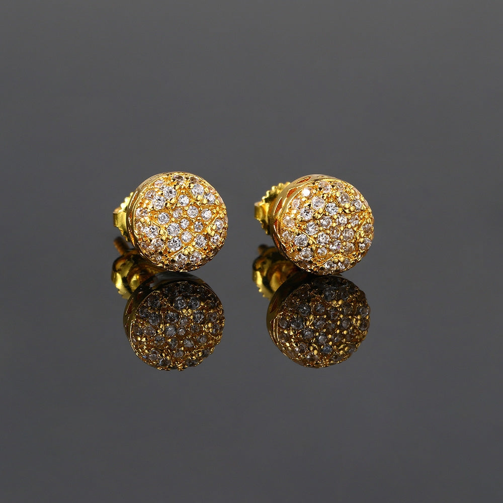 1 Pair Hip-Hop Pentagram Copper Zircon Stud Earrings