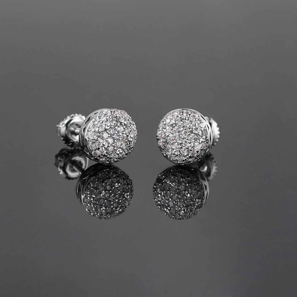 1 Pair Hip-Hop Pentagram Copper Zircon Stud Earrings