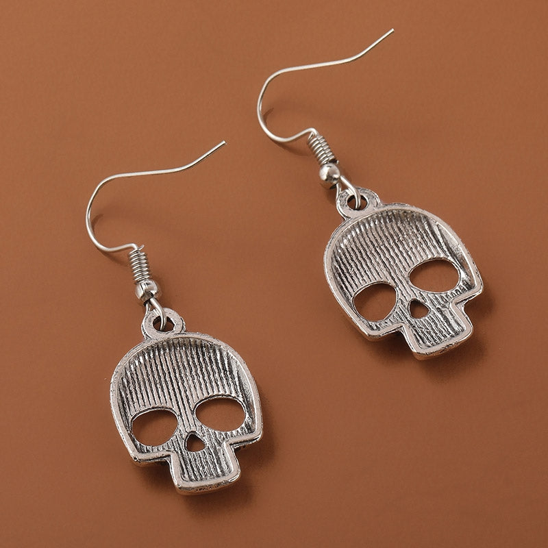 1 Pair Hip-Hop Punk Skull Geometric Zinc Alloy Drop Earrings for Women