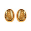 18K Gold Plated Oval Alloy Earrings - Hip-Hop Retro & High-End Niche Design