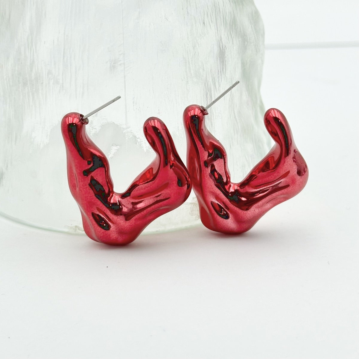 1 Pair Hip-Hop Acrylic Plating Fluid Punk Earrings