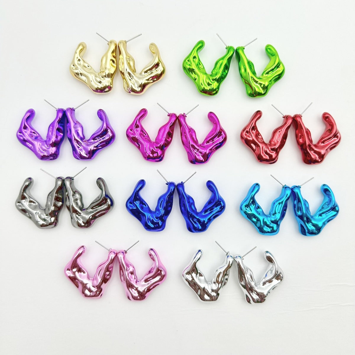 1 Pair Hip-Hop Acrylic Plating Fluid Punk Earrings