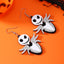 1 Pair Gothic Skull Ghost Drop Earrings with Butterfly Accents