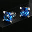 1 Pair Hip-hop Geometric Copper Zircon Stud Earrings 8mm Square Design