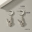 1 Pair Hip-hop Punk Skull Silver Plated Drop Earrings