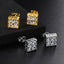 1 Pair Hip-hop Square Copper Zircon Stud Earrings