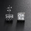 1 Pair Hip-hop Square Copper Zircon Stud Earrings