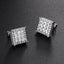 Hip-hop Square Copper Zircon Stud Earrings