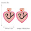 IG Style Heart Shape Beaded Rhinestone Drop Earrings